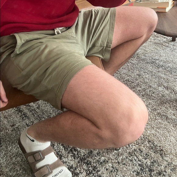 Olive Green Men's Shorts - Picture 2 of 9